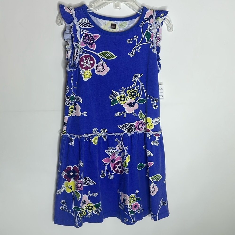 Tea Collection Girls flutter sleeve dress size 6 EuC
